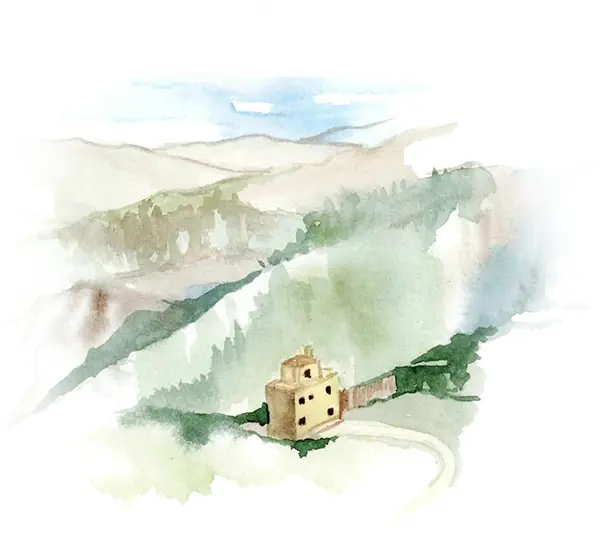 The Land - The Free Folk Project valley, illustration by Rachel Cowell